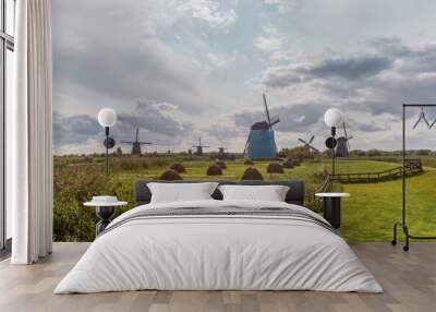 windmill in the countryside Wall mural