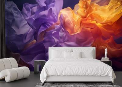 Abstrract and modern background with organic lines in vivid purple and violet colors Wall mural