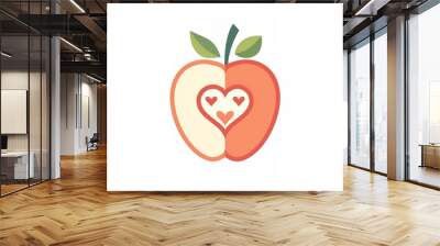 Apple set half in section fruit food products fall garden Wall mural