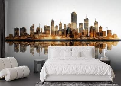 city skyline horizon in splatter painting abstract colourful silhouette isolated in white background Wall mural