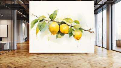 Pears collection isolated on a white Wall mural