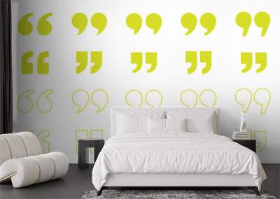 Quotes, quotation marks colorful isolated vector icon set.	
 Wall mural