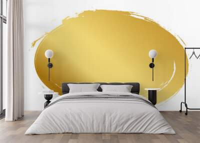 Brush stroke and gold circle element Wall mural