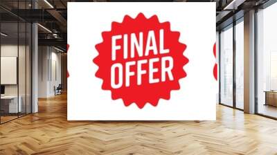 Final offer sticker with starburst design Wall mural