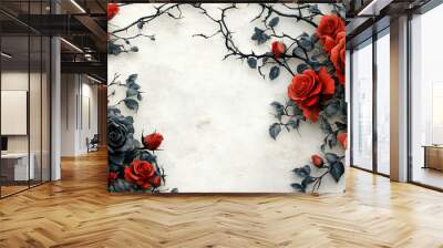 A floral Gothic Halloween theme background Wall mural