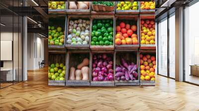 Fruits and vegetables at the market Wall mural