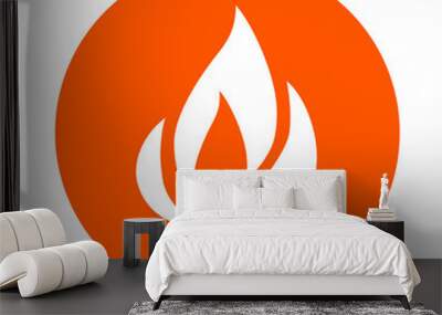 Illustration of a Fire Icon Wall mural