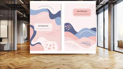 Abstract Cover page Templates Background modern hipster futuristic graphic cover page set Universal abstract cute floral design in pastel colors applicable for notebooks, planners, brochures, book Wall mural