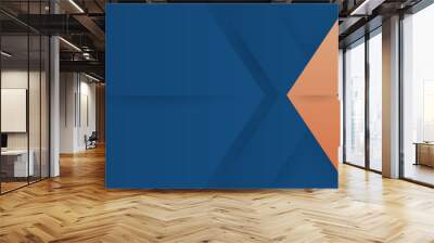 Minimal blue geometric background. Dynamic shapes composition with orange lines. Abstract background modern hipster futuristic graphic. Vector abstract background texture design, bright poster, banner Wall mural