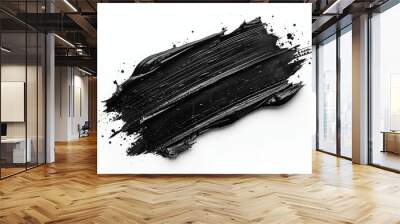 Black marker paint texture. Stroke isolated on white background, Generative AI Wall mural