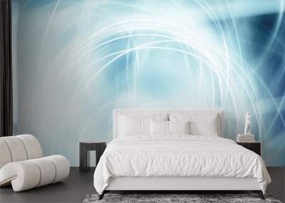 Blue and white blurred lines background Wall mural