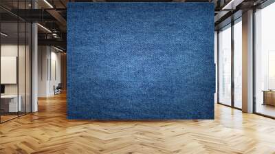 Close-up of blue denim jeans fabric texture background Wall mural