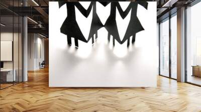 Female paper-chain holding hands Wall mural