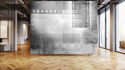 Grey film strip negatives background Wall mural