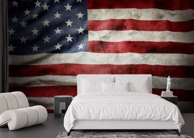 Grunge American flag Wall mural