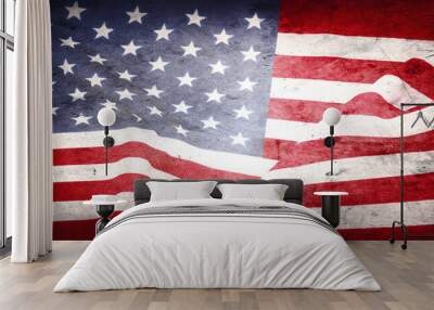 Grunge American flag Wall mural