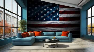 Grunge American flag Wall mural