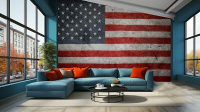 Grunge American flag Wall mural