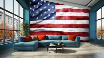 Grunge American flag Wall mural