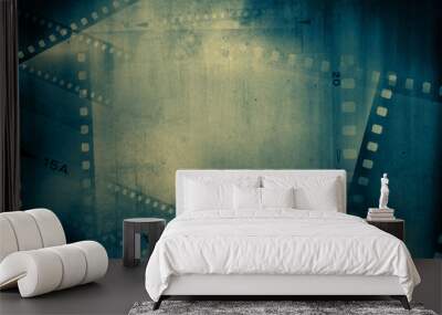 Grunge film strip frames movie background Wall mural