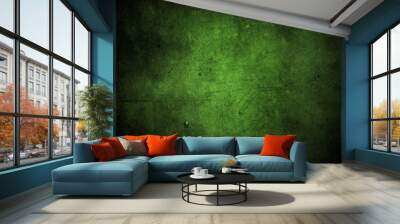 Grunge green textured concrete wall background Wall mural