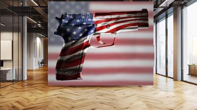 Gun and USA American flag Wall mural