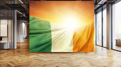 Ireland flag and sky Wall mural