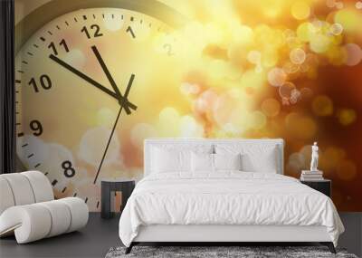 new year clock Wall mural