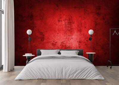 Red grunge textured concrete wall background Wall mural