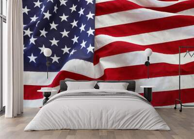 Rippled USA America flag stars and stripes Wall mural