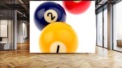 Three pool balls isolated on white Wall mural