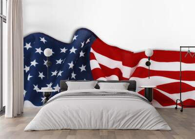 USA flag on white Wall mural