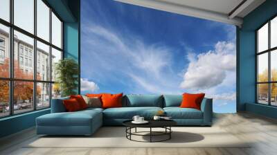 White clouds in blue sky Wall mural