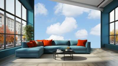 White clouds in blue sky Wall mural