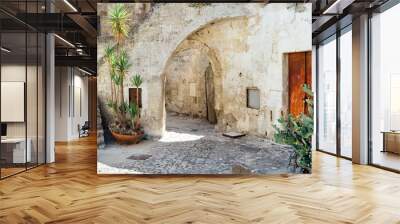 Street of the historic center of Matera Italy - European capital of culture 2019 Wall mural