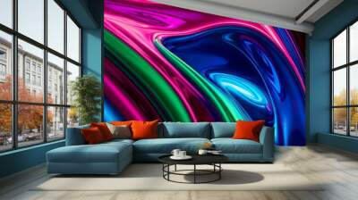 Beautiful swirl of blue and purple hues, Swirling gradients of vibrant hues background Wall mural