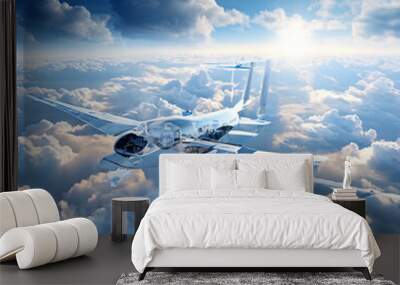 airplane in the sky Wall mural