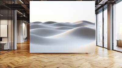 A smooth, white surface with gentle, undulating waves.  Wall mural