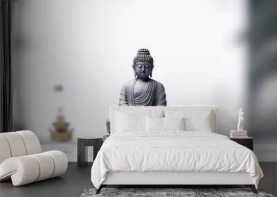 Buddha statue isolated on blur background generative ai, digital illustration. Wall mural