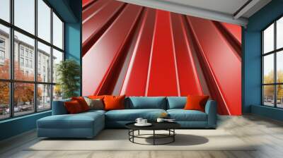 Red Corrugated Metal Sheet Wall mural