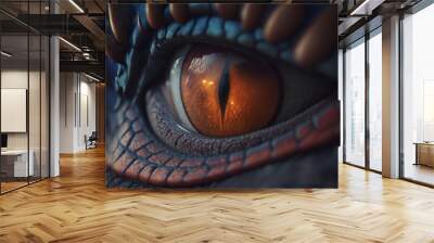 Dragon eye closeup, ai Wall mural