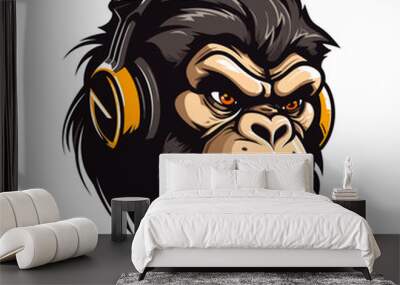 Esport vector logo chimpanzee, chimpanzee icon, chimpanzee head, vector Wall mural