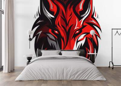 Esport wolf vector logo on white background side view, wolf icon, wolf head, wolf sticker Wall mural