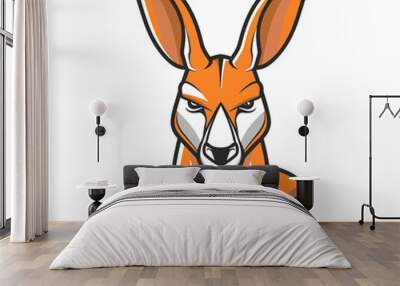 Vector esports logotype kangaroo on white background, logo kangaroo, icon kangaroo, sticker kangaroo, symbol kangaroo, emblem kangaroo Wall mural