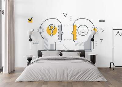 emotional intelligence concept, communication skills, reasoning and persuasion Wall mural