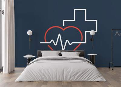 medical logo. pharmacy, drugstore, health care center, diagnostics services Wall mural