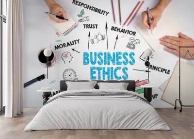 Business Ethics Concept. The meeting at the white office table Wall mural