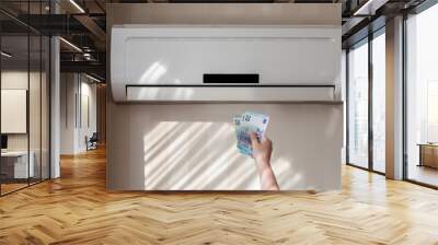 Heat pump and money. Heating price inflation, expensive heating and electricity Wall mural