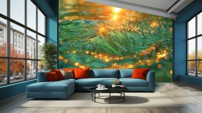 Crystal clear water with sunlight filtering through, creating a pattern of dancing light on a pool Wall mural