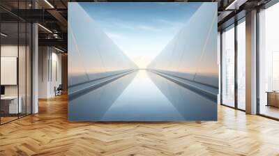 Surreal futuristic architecture and landscape blending seamlessly in an abstract, dreamlike vision of the future Wall mural